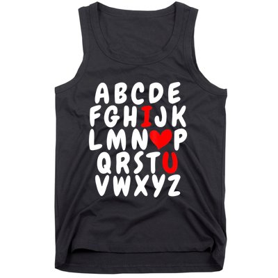 Alphabet ABC I Love You Valentines Day Heart Tank Top