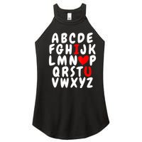 Alphabet ABC I Love You Valentines Day Heart Women’s Perfect Tri Rocker Tank