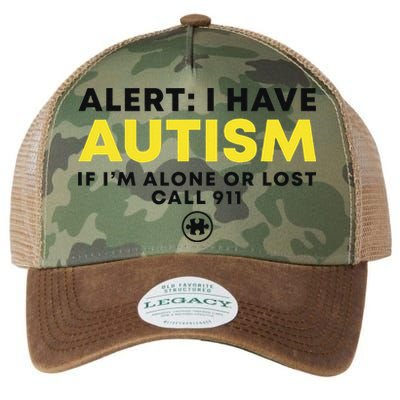 Autism Awareness I Have Autism Call 911 Legacy Tie Dye Trucker Hat