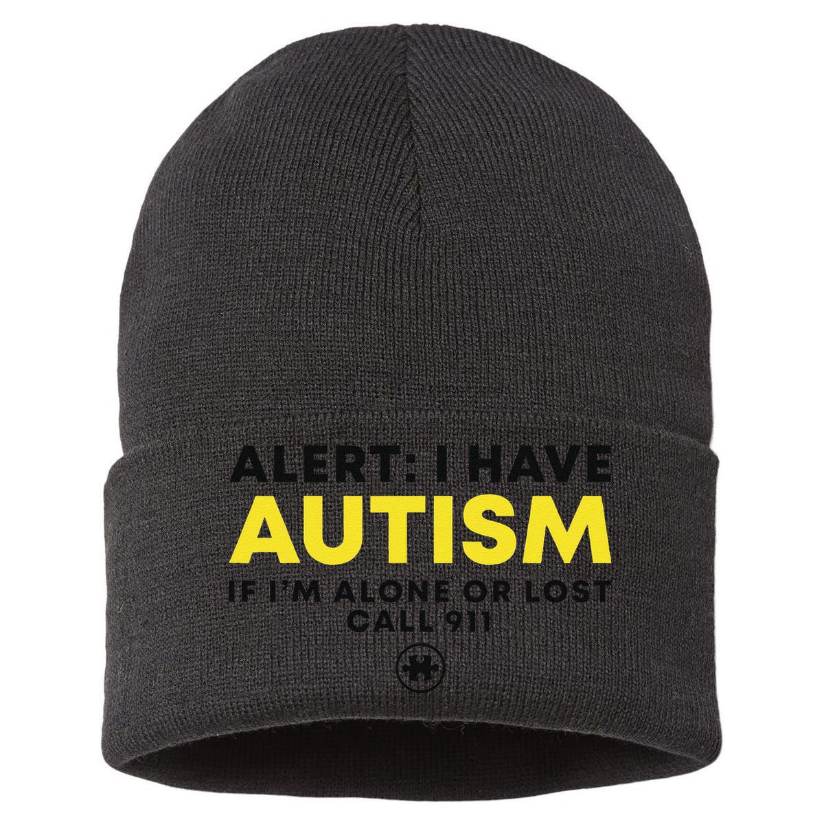 Autism Awareness I Have Autism Call 911 Sustainable Knit Beanie