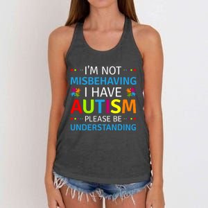 Autism Awareness Im Not Misbehaving I Have Autism Women's Knotted Racerback Tank