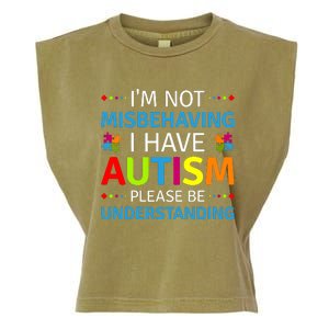 Autism Awareness Im Not Misbehaving I Have Autism Garment-Dyed Women's Muscle Tee