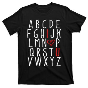 Abc Alphabet I Love You English For Teacher Valentines Day T-Shirt