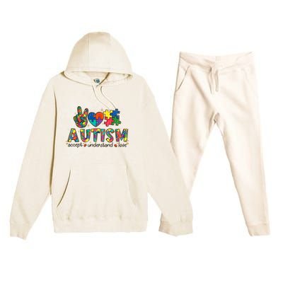 Autism Awareness Its Ok To Be Different Premium Hooded Sweatsuit Set