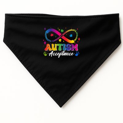 Autism Acceptance Infinity Advocate Educate Accommodate Include USA-Made Doggie Bandana