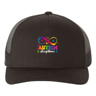Autism Acceptance Infinity Advocate Educate Accommodate Include Yupoong Adult 5-Panel Trucker Hat