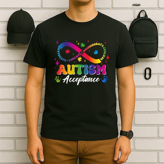 Autism Acceptance Infinity Advocate Educate Accommodate Include T-Shirt