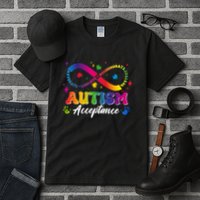 Autism Acceptance Infinity Advocate Educate Accommodate Include Tall T-Shirt
