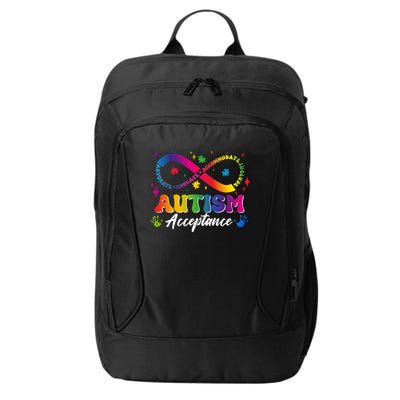 Autism Acceptance Infinity Advocate Educate Accommodate Include City Backpack