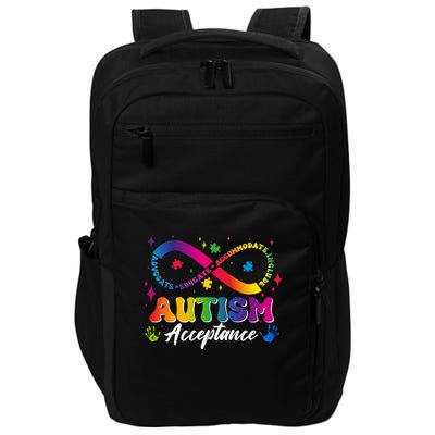 Autism Acceptance Infinity Advocate Educate Accommodate Include Impact Tech Backpack