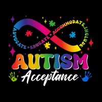 Autism Acceptance Infinity Advocate Educate Accommodate Include Backpack