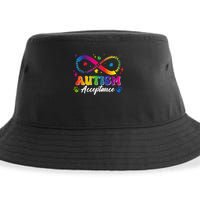 Autism Acceptance Infinity Advocate Educate Accommodate Include Sustainable Bucket Hat