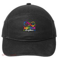 Autism Acceptance Infinity Advocate Educate Accommodate Include 7-Panel Snapback Hat