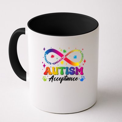 Autism Acceptance Infinity Advocate Educate Accommodate Include Mug