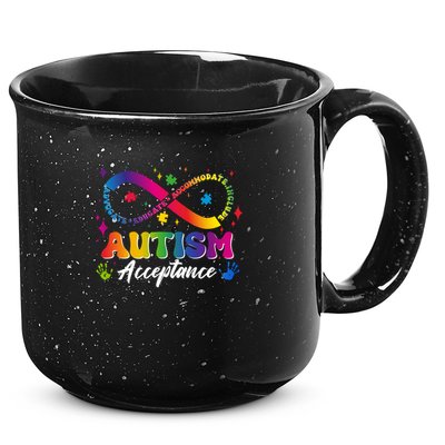 Autism Acceptance Infinity Advocate Educate Accommodate Include 15oz Campfire Ceramic Mug