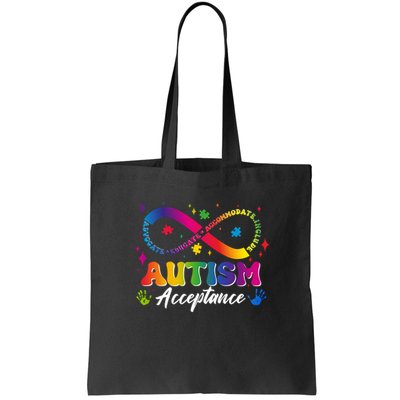 Autism Acceptance Infinity Advocate Educate Accommodate Include Bag