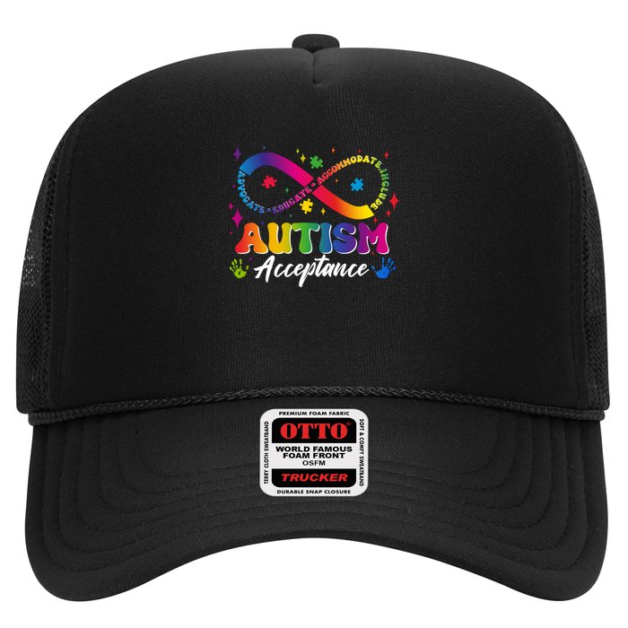 Autism Acceptance Infinity Advocate Educate Accommodate Include Trucker Hat