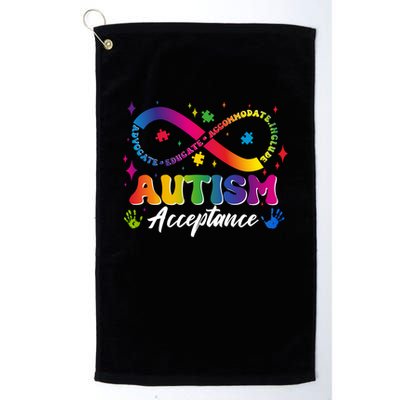 Autism Acceptance Infinity Advocate Educate Accommodate Include Golf Towel