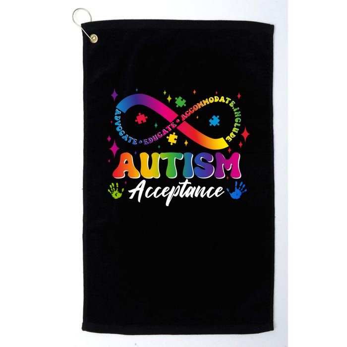 Autism Acceptance Infinity Advocate Educate Accommodate Include Golf Towel