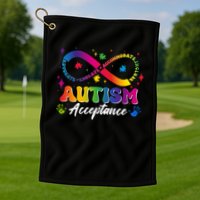 Autism Acceptance Infinity Advocate Educate Accommodate Include Golf Towel