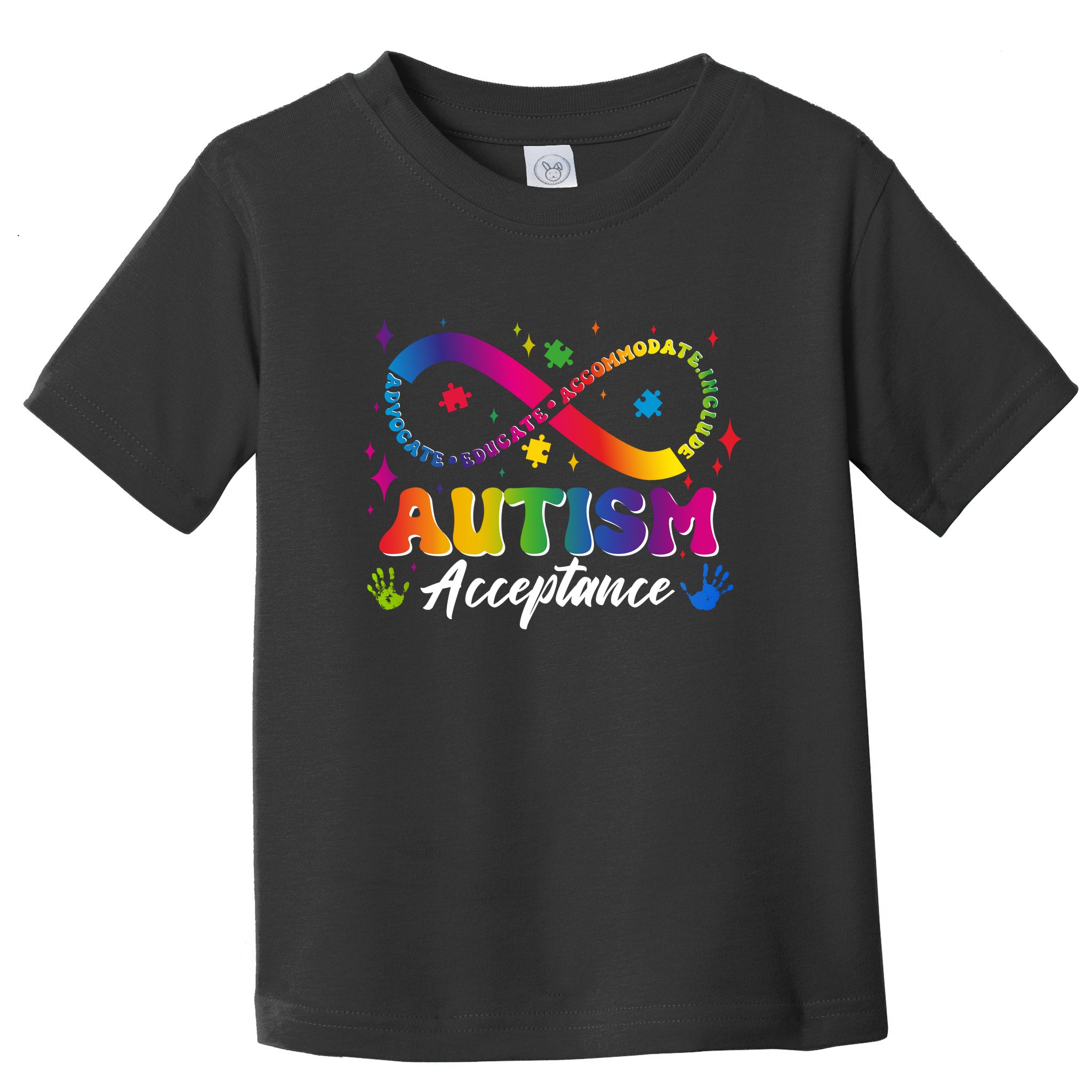 Autism Acceptance Infinity Advocate Educate Accommodate Include Toddler T-Shirt