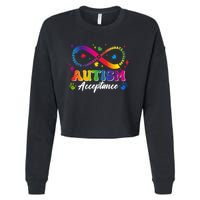 Autism Acceptance Infinity Advocate Educate Accommodate Include Cropped Pullover Crew