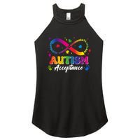 Autism Acceptance Infinity Advocate Educate Accommodate Include Women's Perfect Tri Rocker Tank