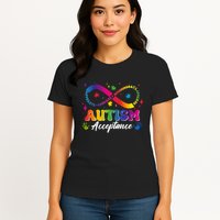 Autism Acceptance Infinity Advocate Educate Accommodate Include Womens T-Shirt