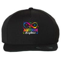 Autism Acceptance Infinity Advocate Educate Accommodate Include Wool Snapback Cap