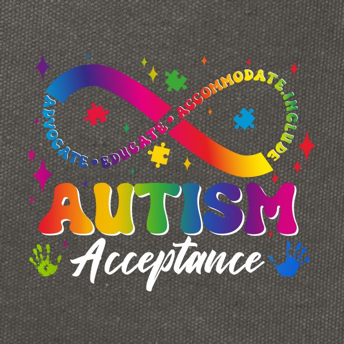 Autism Acceptance Infinity Advocate Educate Accommodate Include Cotton Canvas Backpack