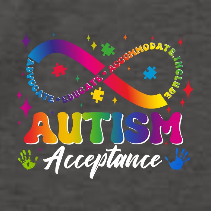 Autism Acceptance Infinity Advocate Educate Accommodate Include Vector Backpack