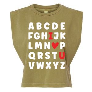 Abc Alphabet I Love You English Teacher Valentines Day Heart Cool Gift Garment-Dyed Women's Muscle Tee