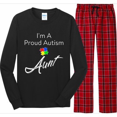 Autism Awareness I'm A Proud Autism Aunt Tee Long Sleeve Pajama Set