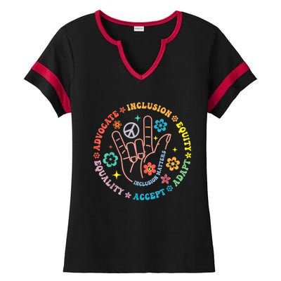 Autism Awareness Inclusion Matters Teacher Inspirational Ladies Halftime Notch Neck Tee