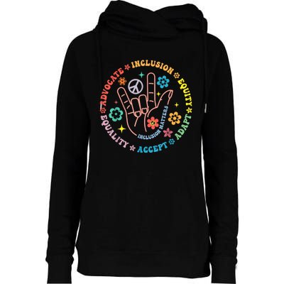 Autism Awareness Inclusion Matters Teacher Inspirational Womens Funnel Neck Pullover Hood