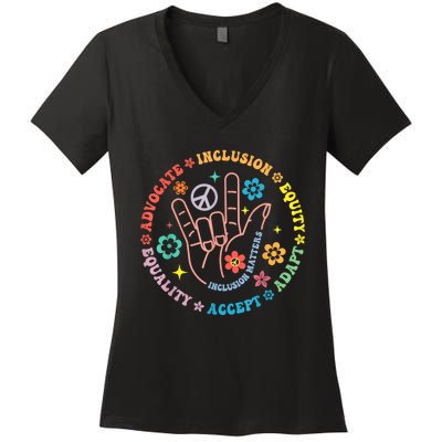 Autism Awareness Inclusion Matters Teacher Inspirational Women's V-Neck T-Shirt