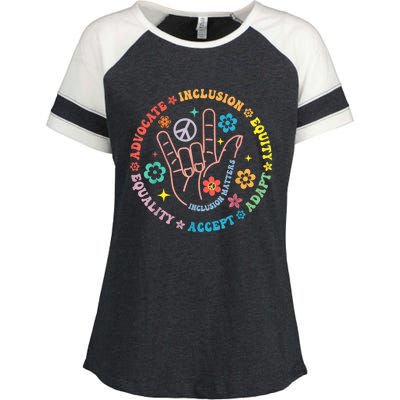 Autism Awareness Inclusion Matters Teacher Inspirational Enza Ladies Jersey Colorblock Tee