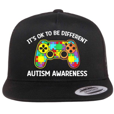 Autism Awareness Its Ok To Be Different Flat Bill Trucker Hat