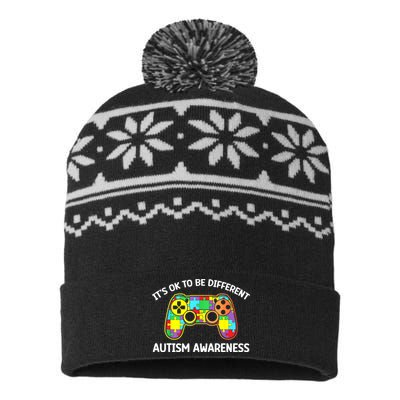 Autism Awareness Its Ok To Be Different USA-Made Snowflake Beanie