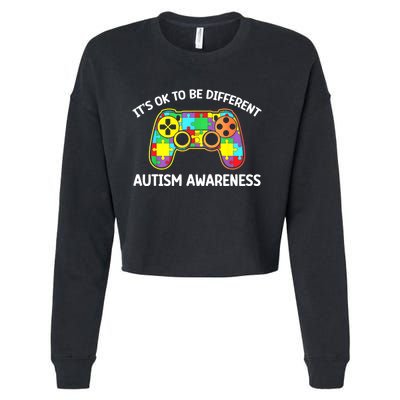 Autism Awareness Its Ok To Be Different Cropped Pullover Crew