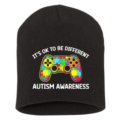 Autism Awareness Its Ok To Be Different Short Acrylic Beanie