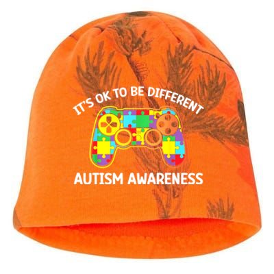 Autism Awareness Its Ok To Be Different Kati - Camo Knit Beanie