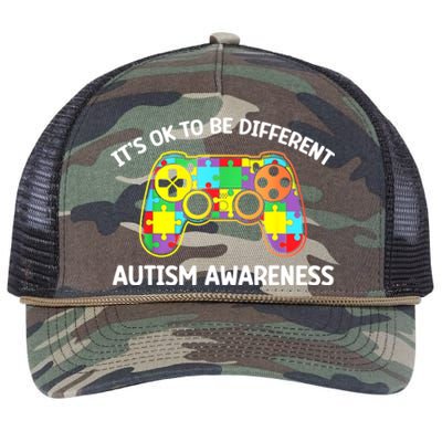 Autism Awareness Its Ok To Be Different Retro Rope Trucker Hat Cap