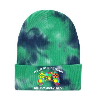 Autism Awareness Its Ok To Be Different Tie Dye 12in Knit Beanie