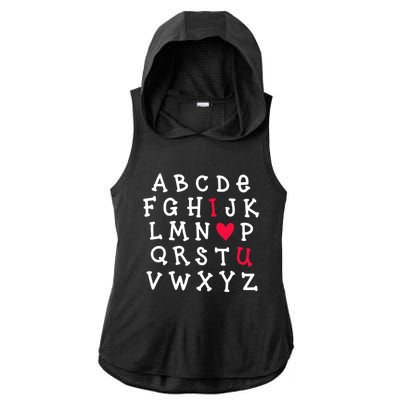 Alphabet Abc I Love You Valentines Day Heart English Teacher Gift Ladies PosiCharge Tri-Blend Wicking Draft Hoodie Tank