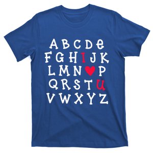 Alphabet Abc I Love You Valentines Day Heart English Teacher Gift T-Shirt