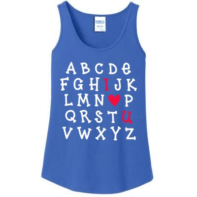 Alphabet Abc I Love You Valentines Day Heart English Teacher Gift Ladies Essential Tank