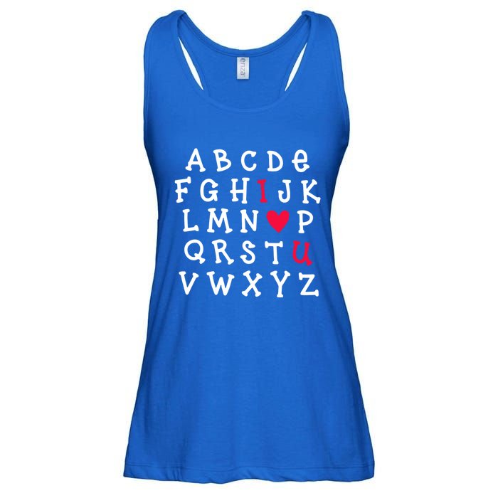 Alphabet Abc I Love You Valentines Day Heart English Teacher Gift Ladies Essential Flowy Tank