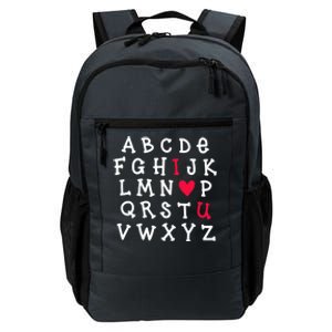 Alphabet Abc I Love You Valentines Day Heart English Teacher Gift Daily Commute Backpack