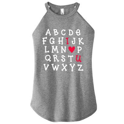 Alphabet Abc I Love You Valentines Day Heart English Teacher Gift Women’s Perfect Tri Rocker Tank